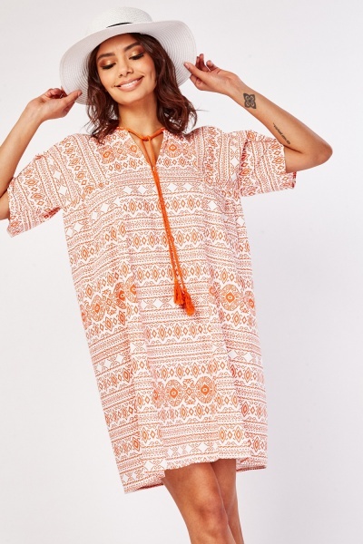 Šaty/tunika Emi-jo Ethnic Print oranžová