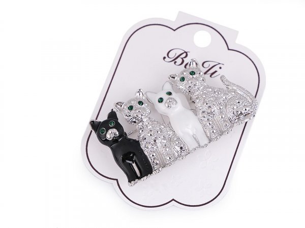 Fashion Jewelry brož kočky s kamínky 128651