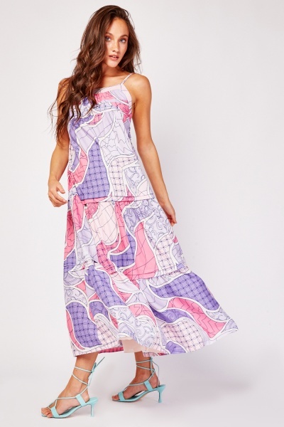 Šaty Actuel Abstract Art Print lila vel. S