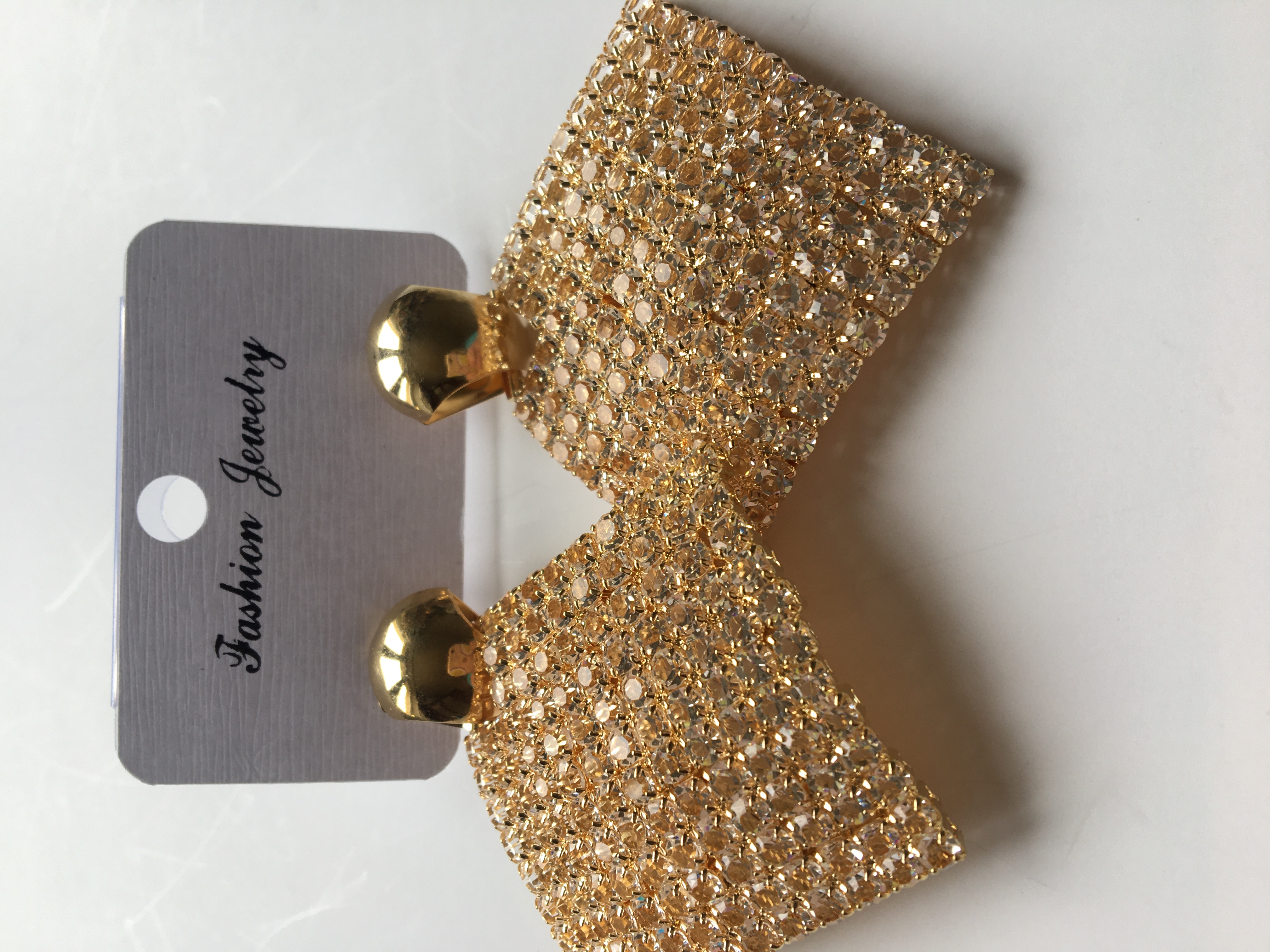 Fashion Jewelry náušnice štrasové zlaté 4-JP480