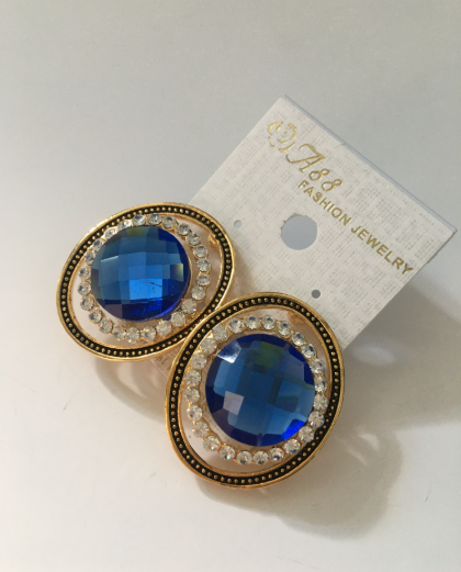 Fashion Jewelry náušnice modro-zlaté 4-bn421