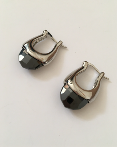 Fashion Jewelry náušnice s černým krystalem 4-jj447