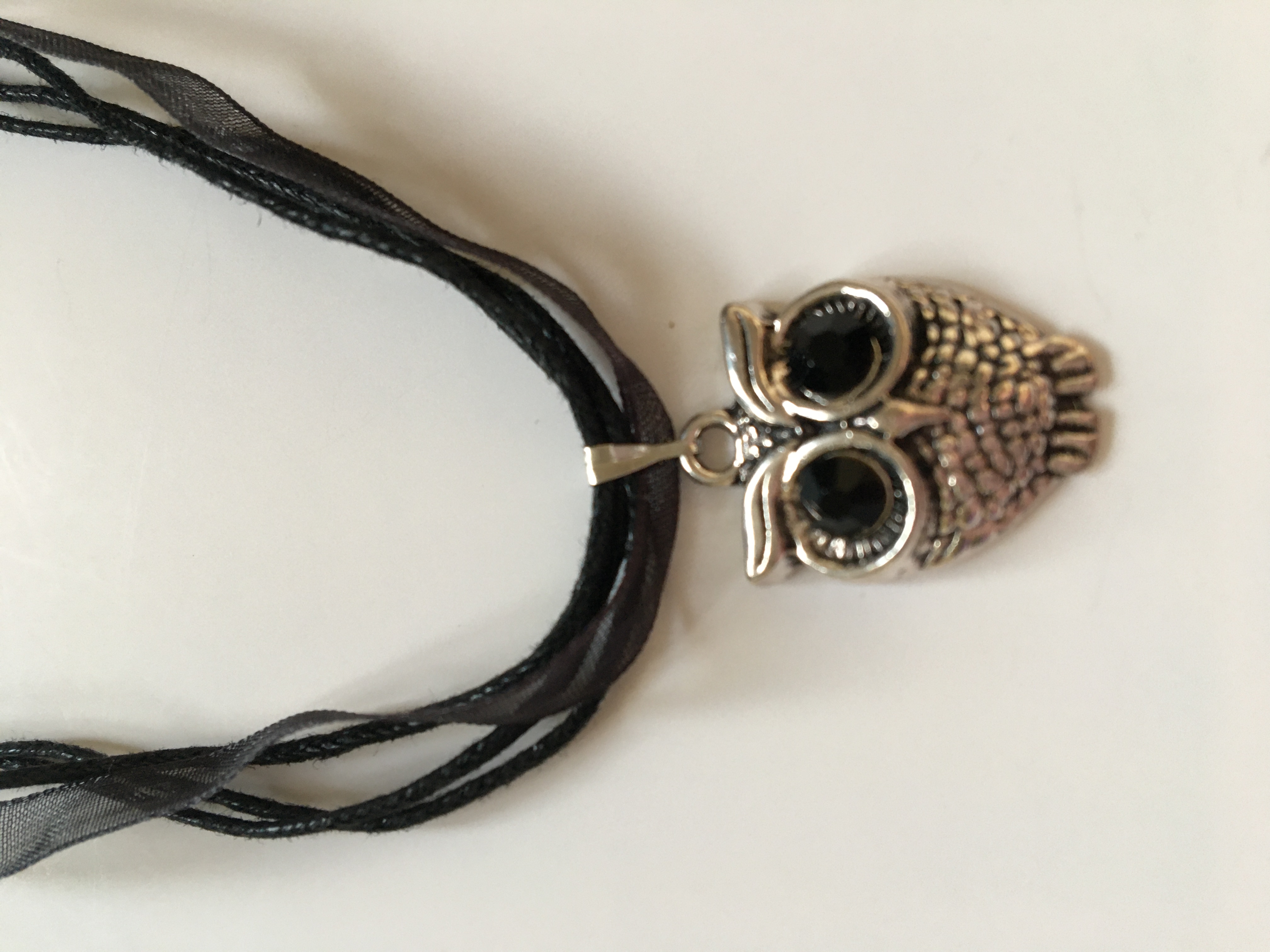 Fashion Jewelry náhrdelník Sova s černými kameny 1-lo191 