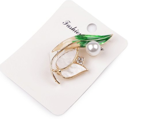 Fashion Jewelry brož s perlou a kamínky 145905