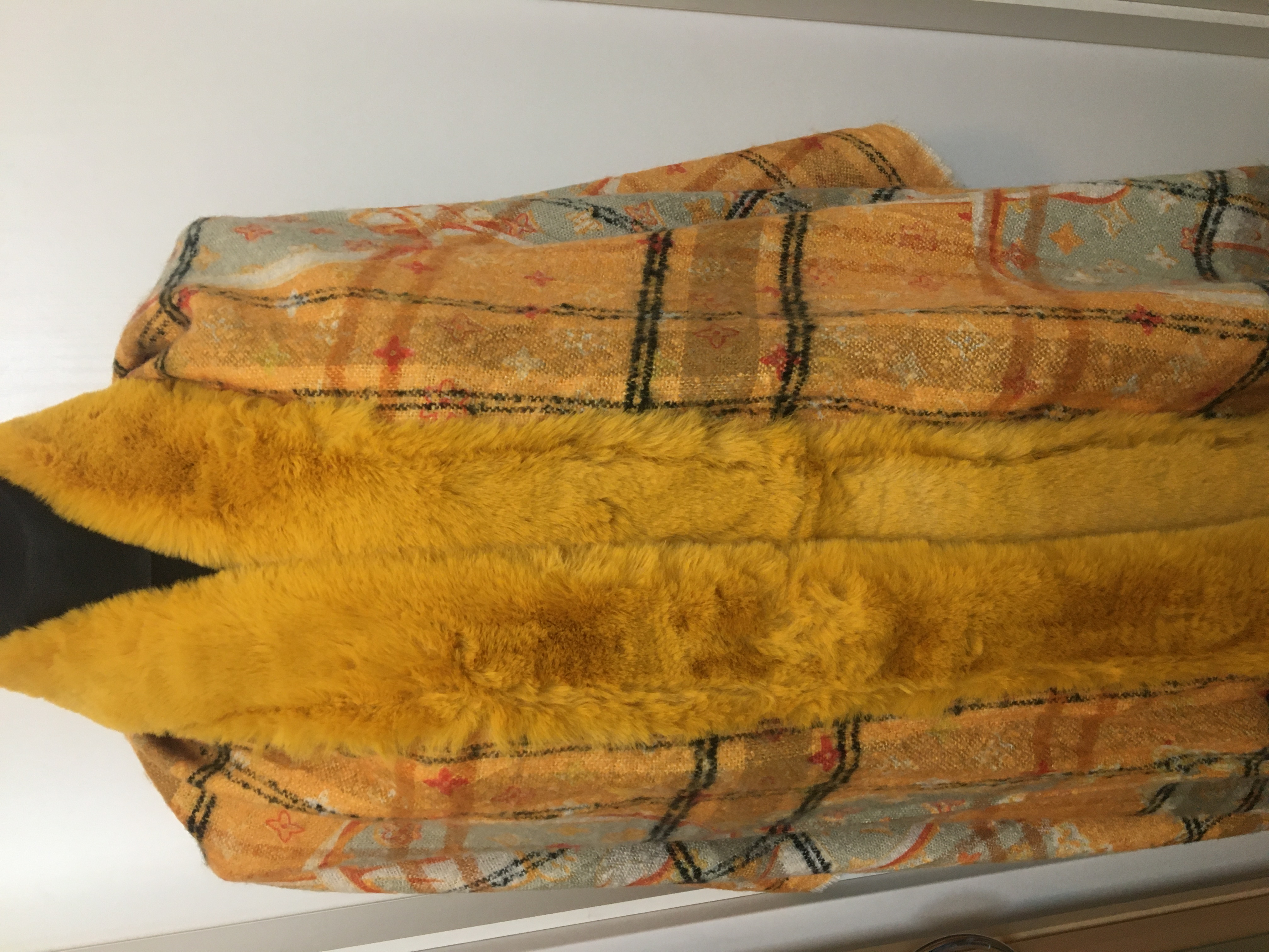 Šála zimní velká oboustranná s kožešinou 200 cm 