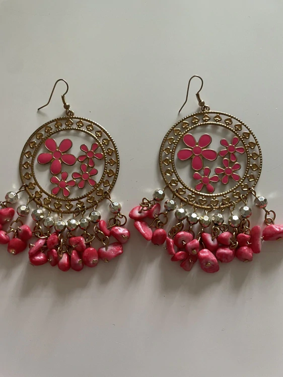 Fashion Jewelry náušnice červené s přívěsky 4-b294