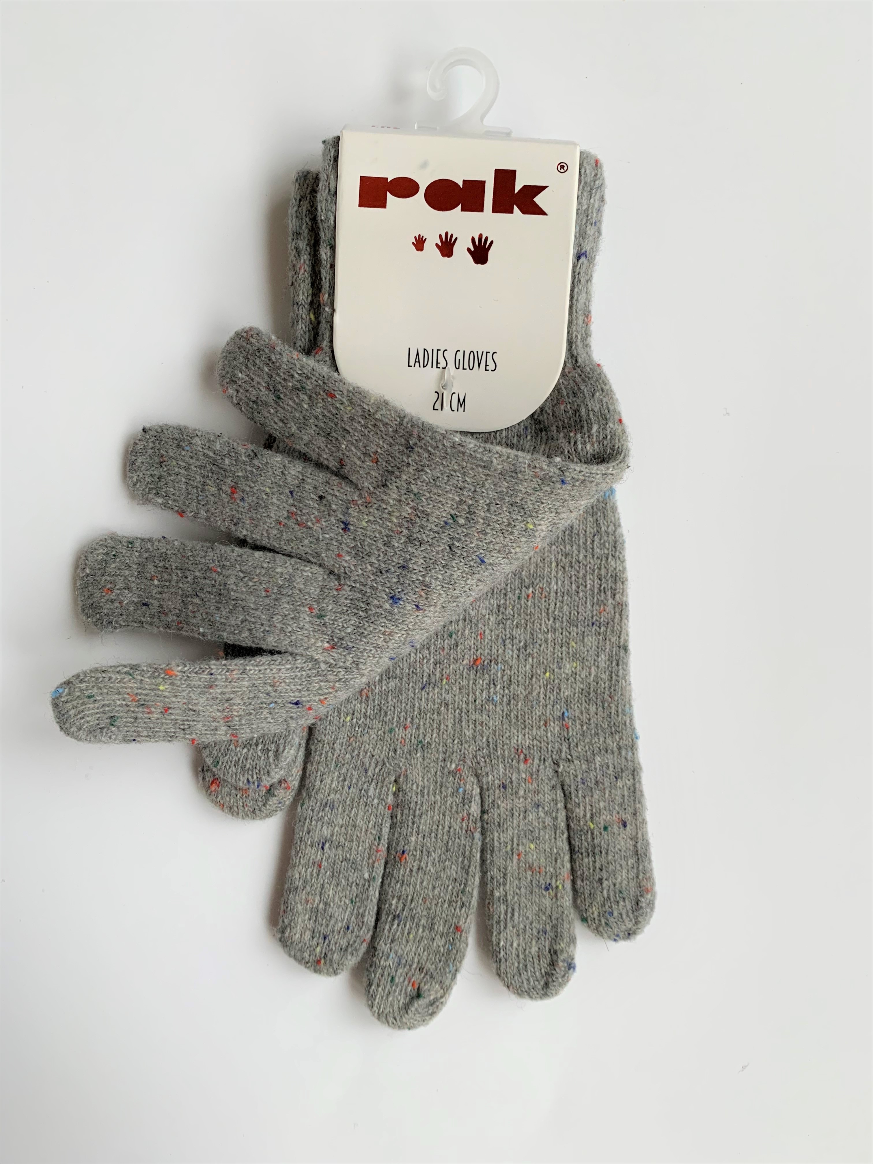 Rukavice Rak 21 cm šedé