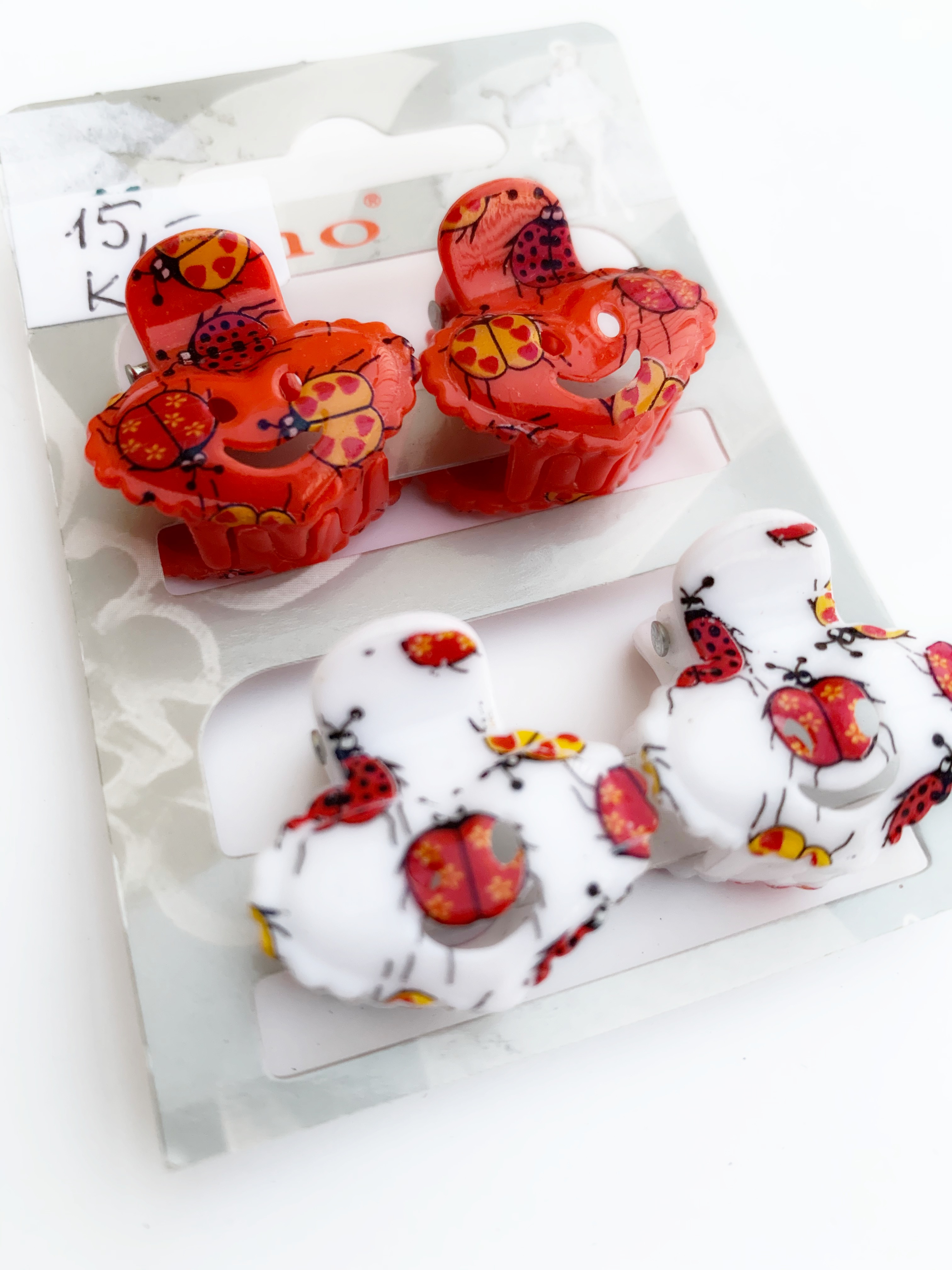 Skřipec do vlasů beruška bílý 1 ks