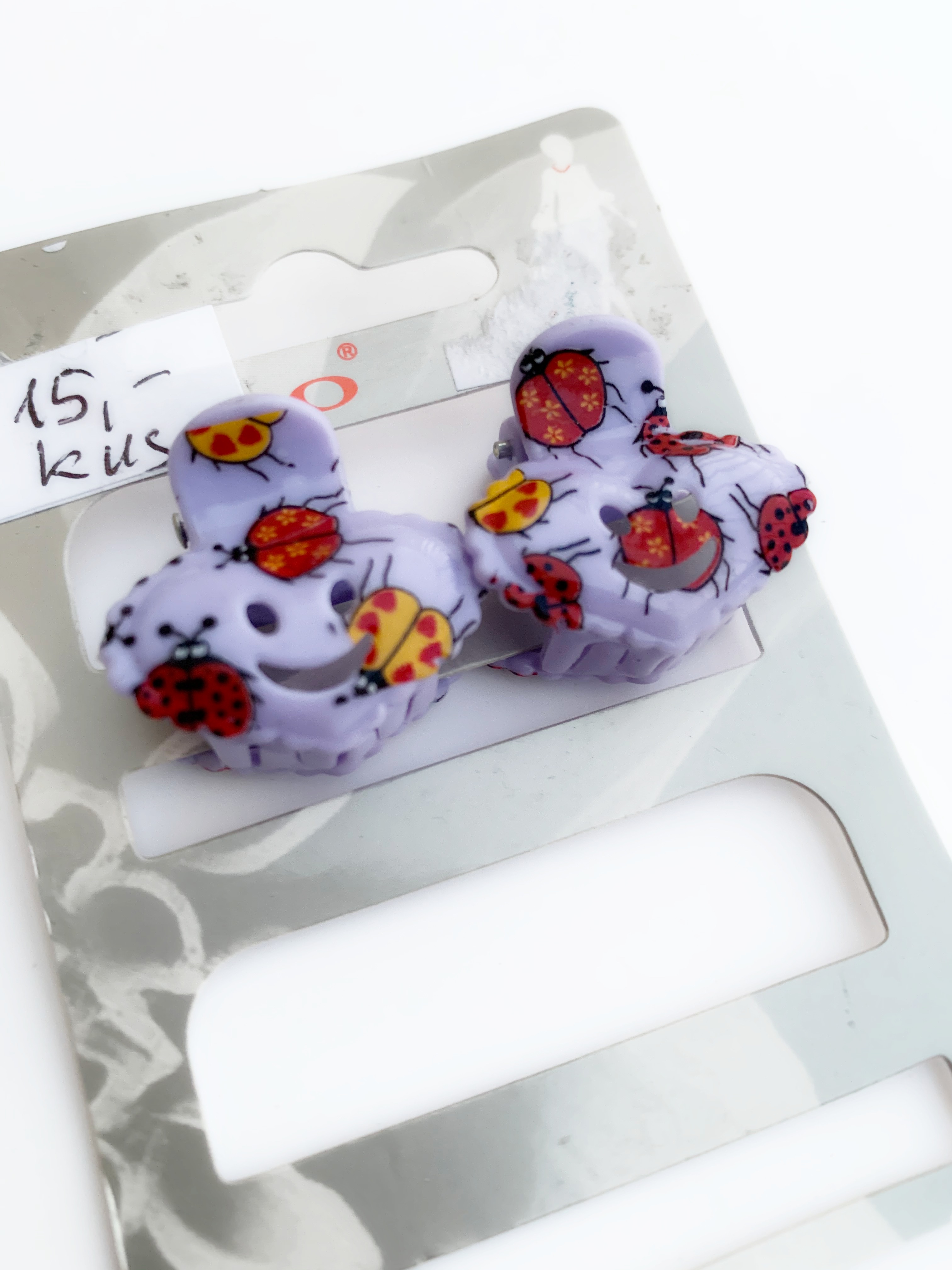 Skřipec do vlasů beruška fialový 1 ks