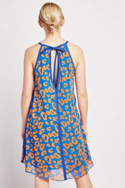 Šaty Alchemy modré s oranžovým vel. M