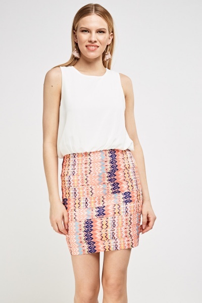 Šaty Cherry Koko kombinované bílá vel. S