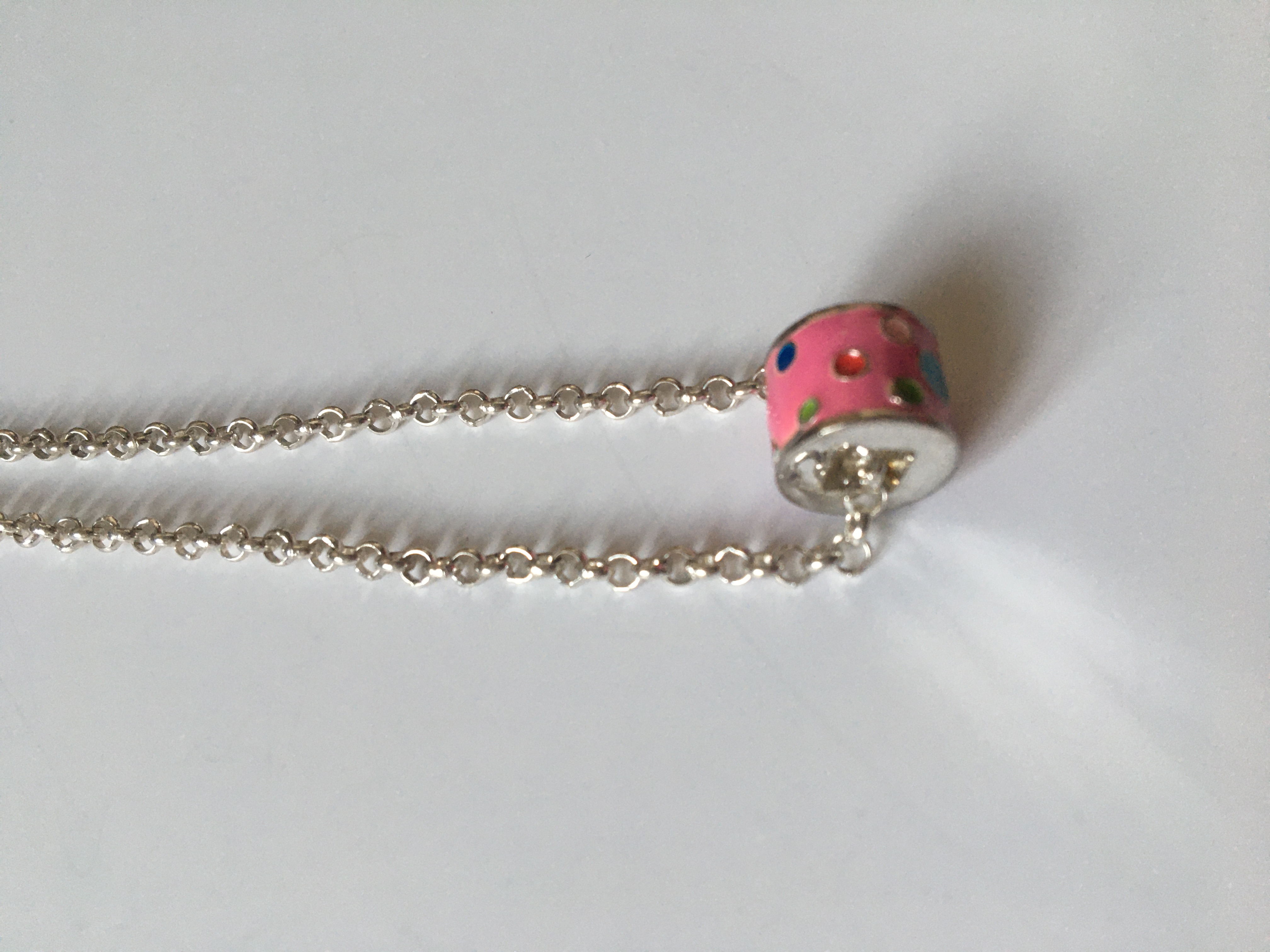 Fashion Jewelry řetízek buben smaltový růžový 1-rt339