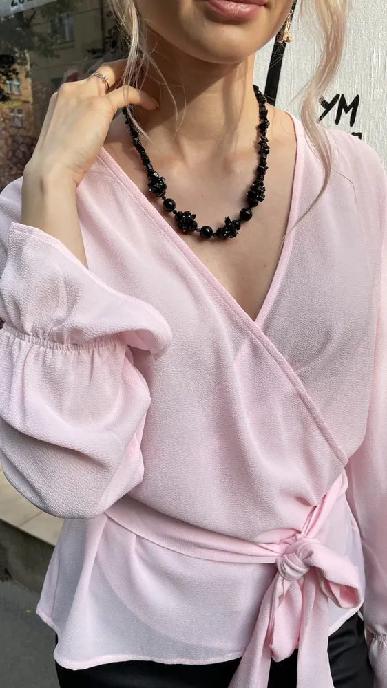 Halenka Sisley růžová zavinovací vel. M