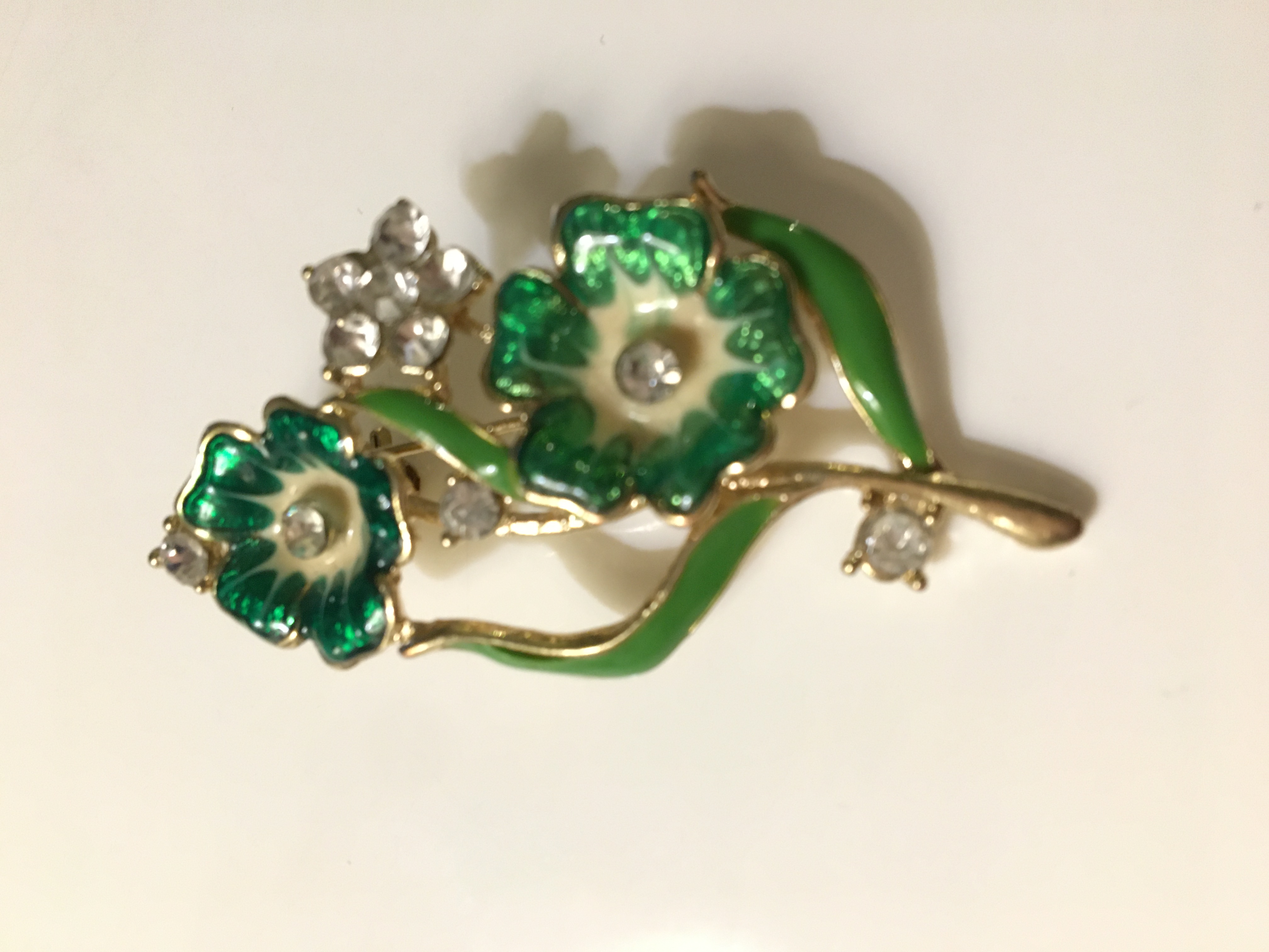 Fashion Jewelry brož květina zelená 11-jj009