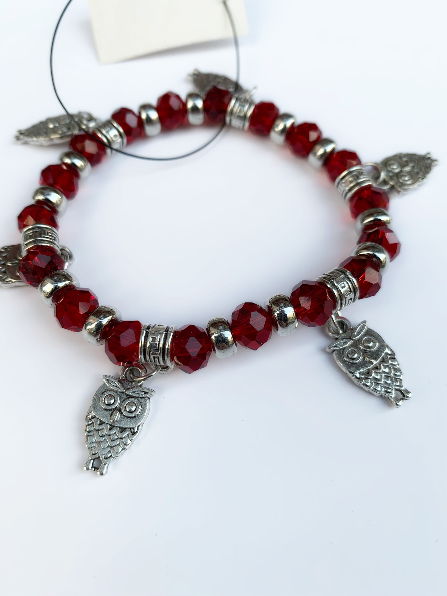 Fashion Jewelry náramek Sovičky červený 2-m208