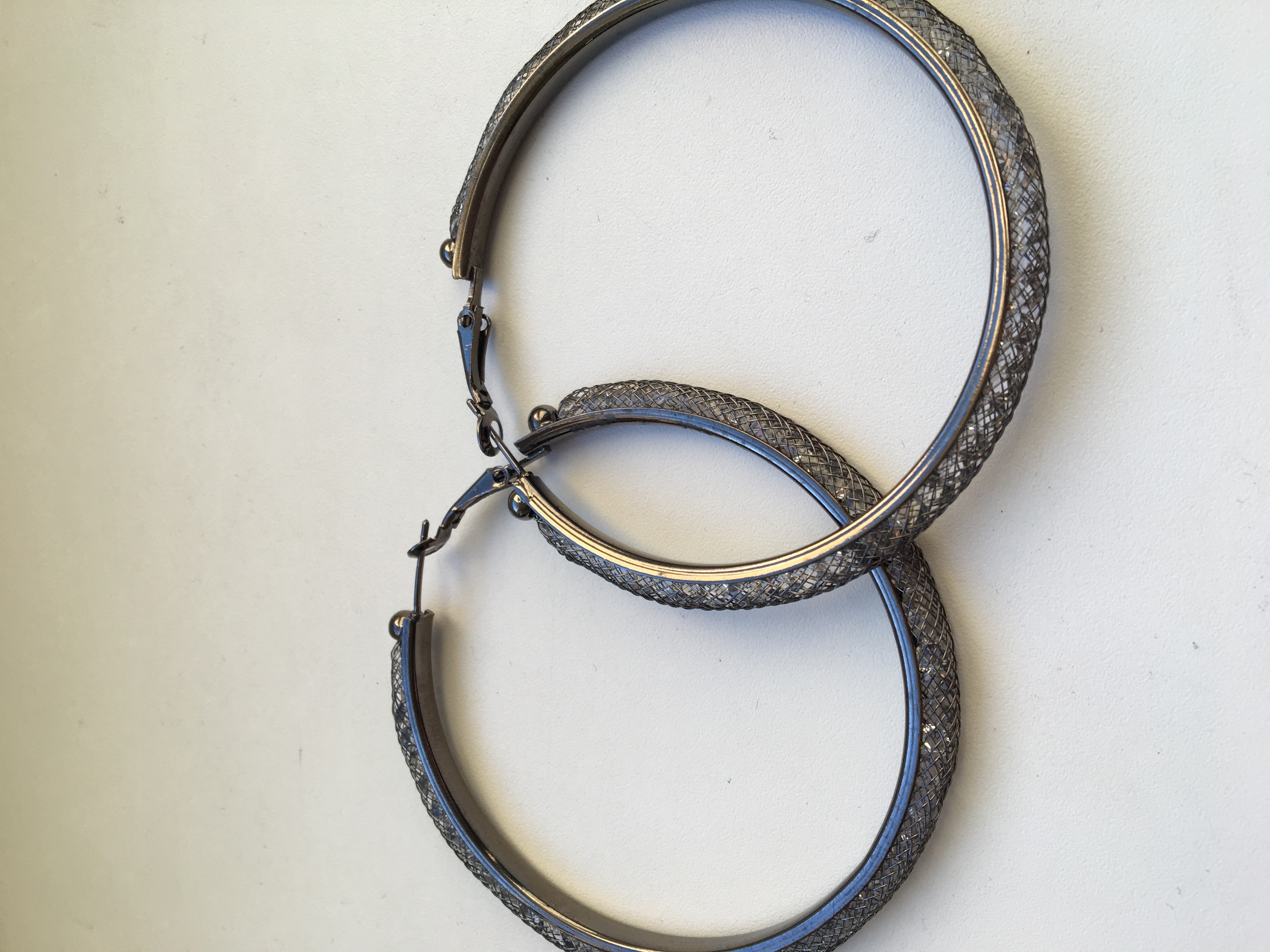 Fashion Jewelry náušnice kruhy velké s glitry 4-gh516