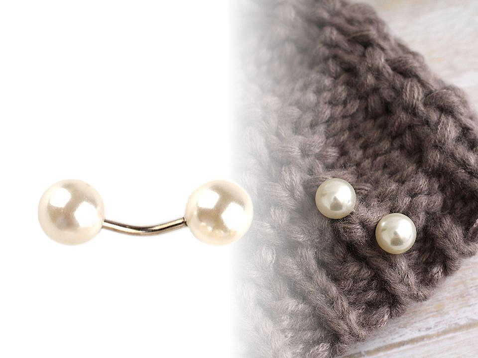 Brož/zapínání s perlou stříbrná