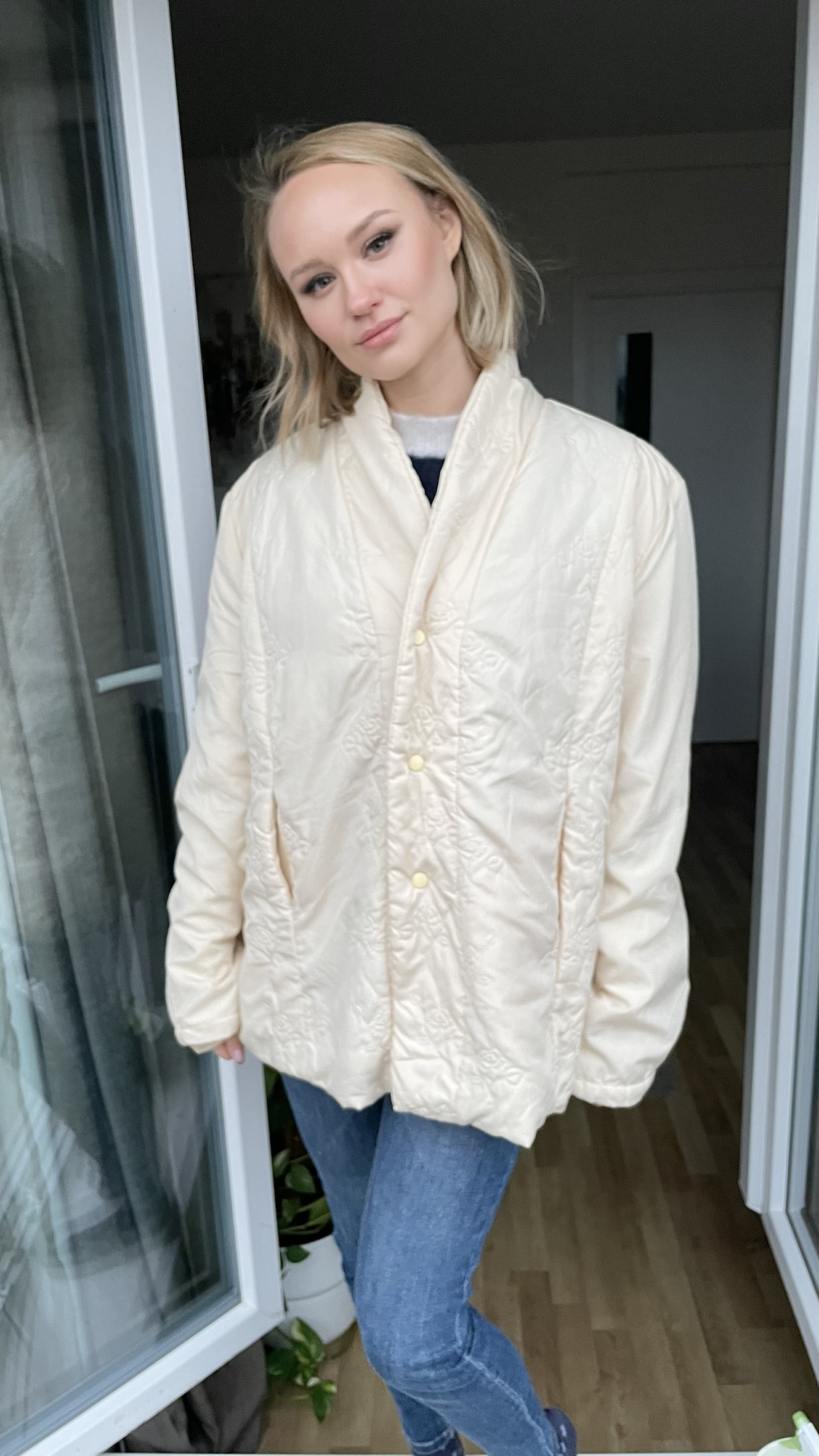 Bunda krémová vel. 3XL