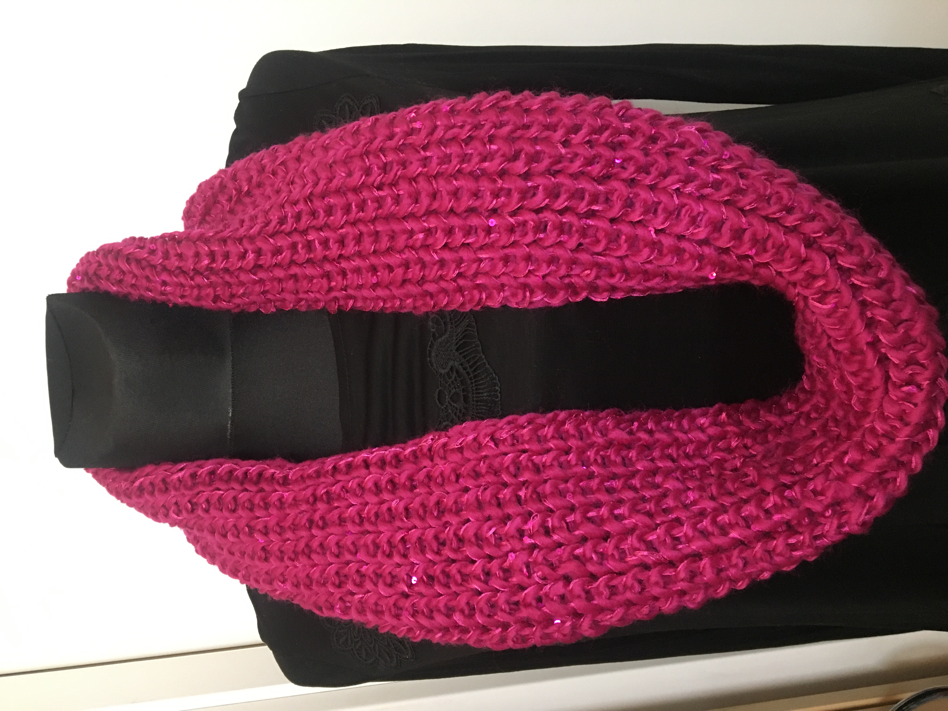 Šála tunel pletená  fialová 100 cm