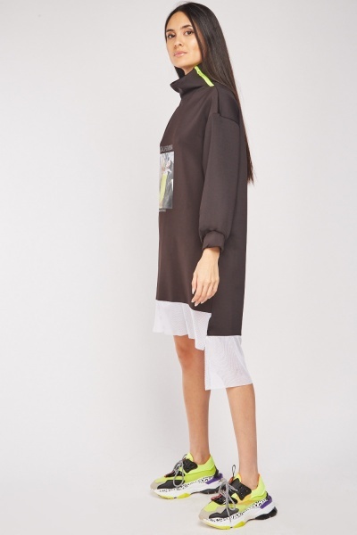 Šaty mikinové Tally Life oversized černé vel. S