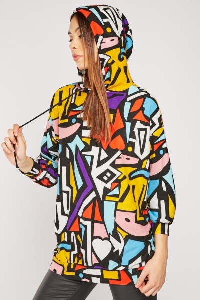 Hoodie Lycia Abstract Print vel. XL
