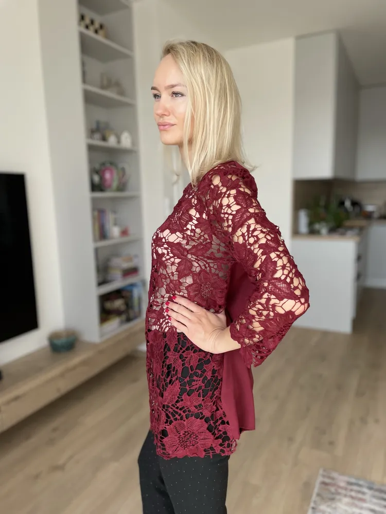 Halenka vínová krajková vel. 46