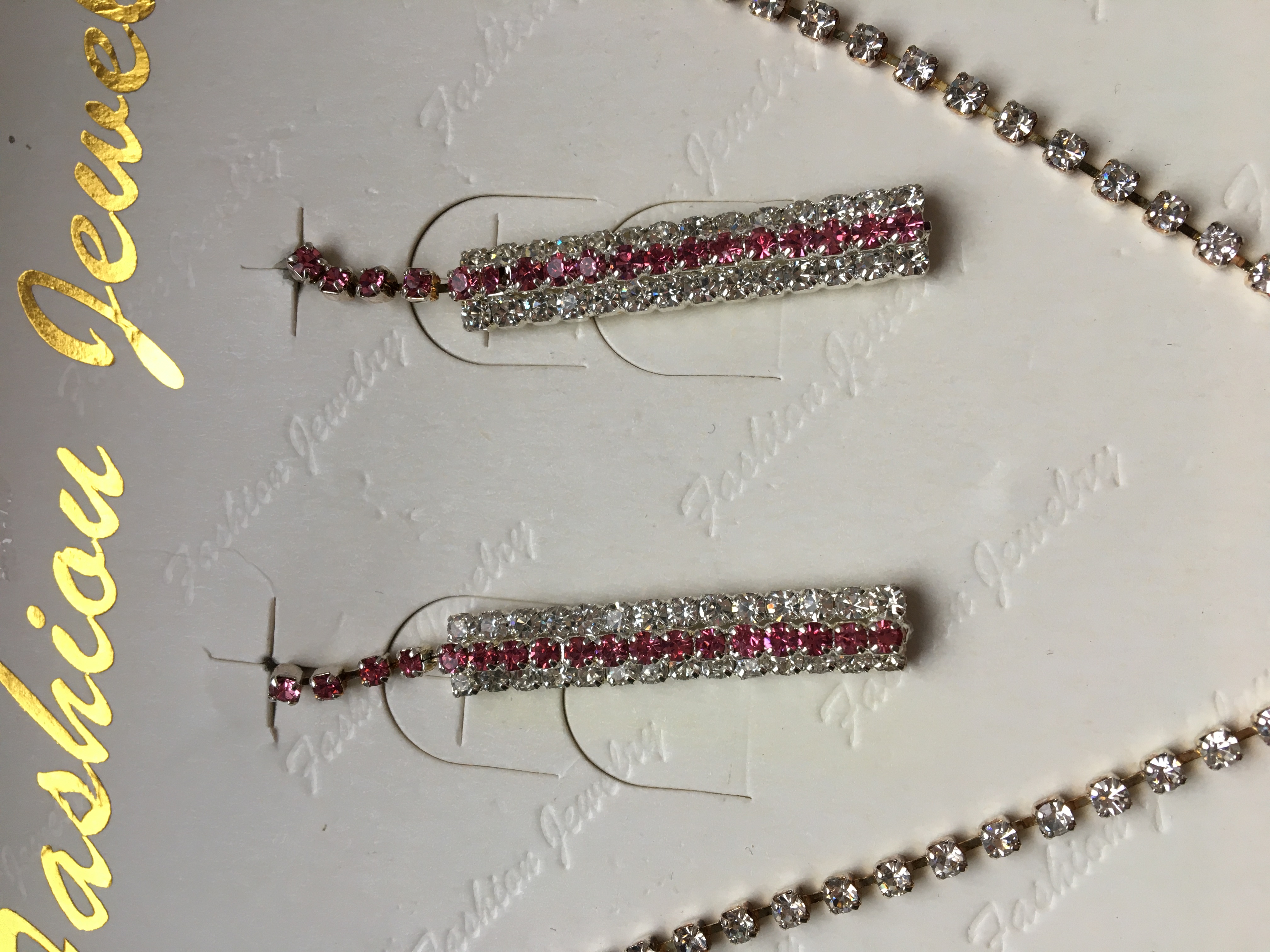 Fashion Jewelry souprava štrasová růžová 8-bn346