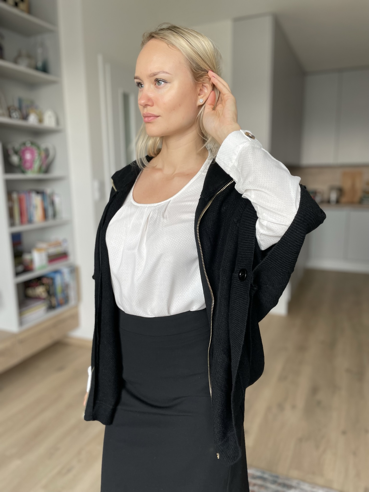 Kardigan Zuiki černý na zip uni