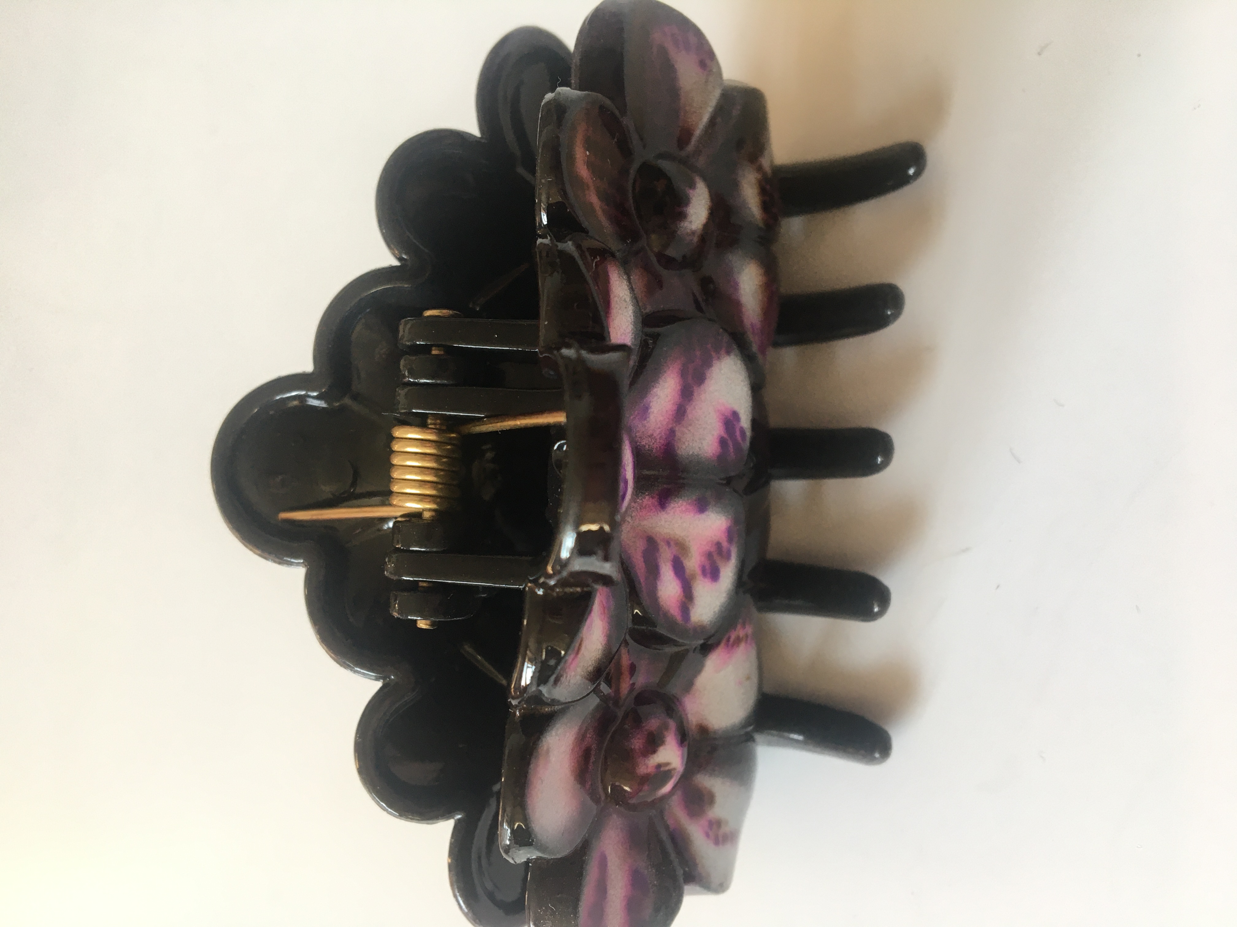 Skřipec do vlasů fialové květy