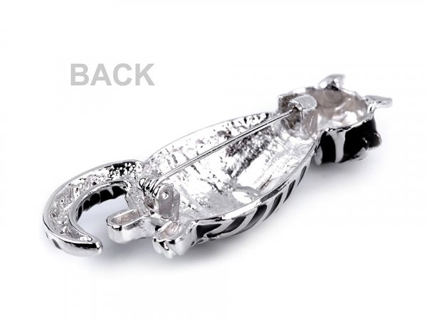 Fashion Jewelry brož kočka černá s pruhy 133547