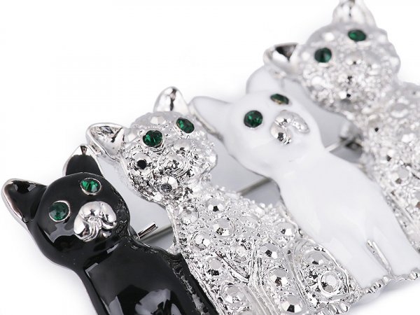 Fashion Jewelry brož kočky s kamínky 128651