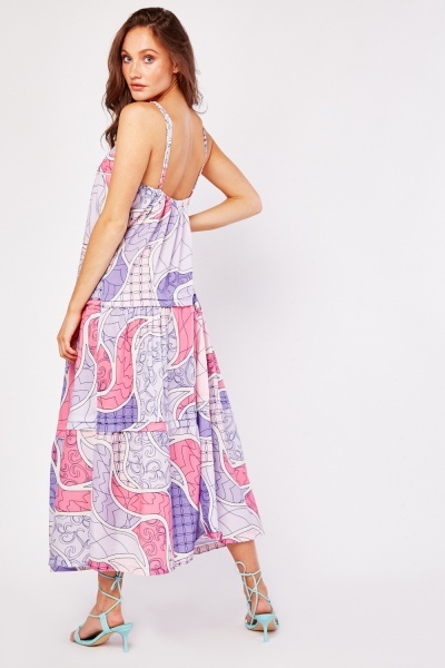 Šaty Actuel Abstract Art Print lila vel. S