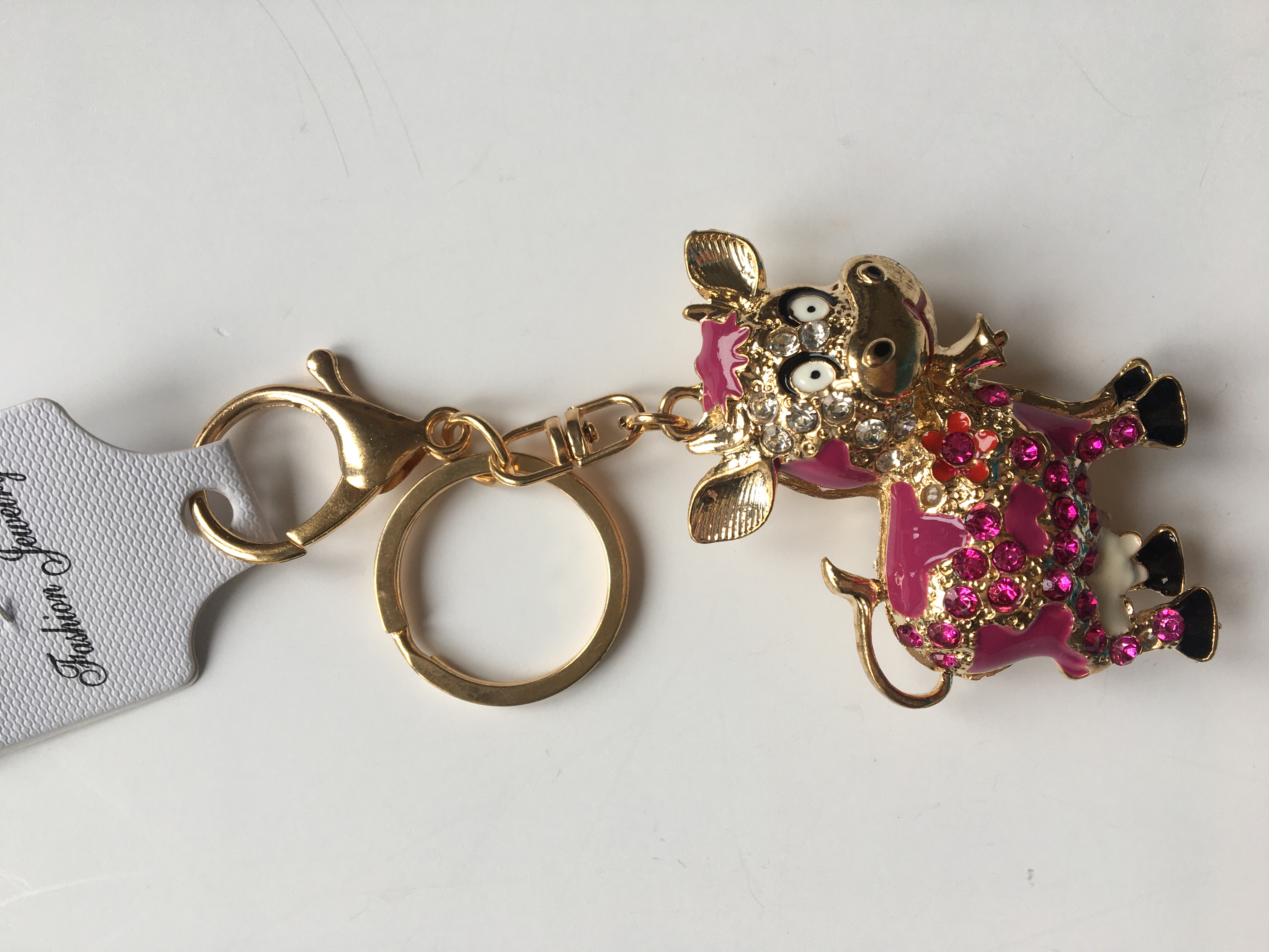 Přívěsek na klíče a kabelku fialová kráva