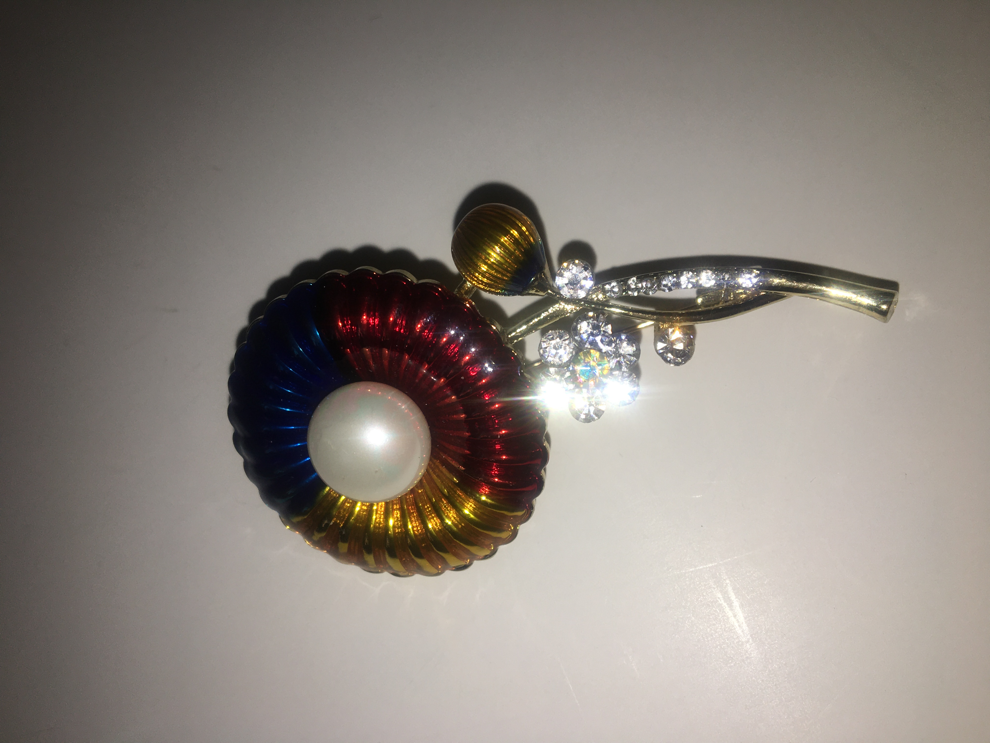 Fashion Jewelry brož květ s perlou 167896