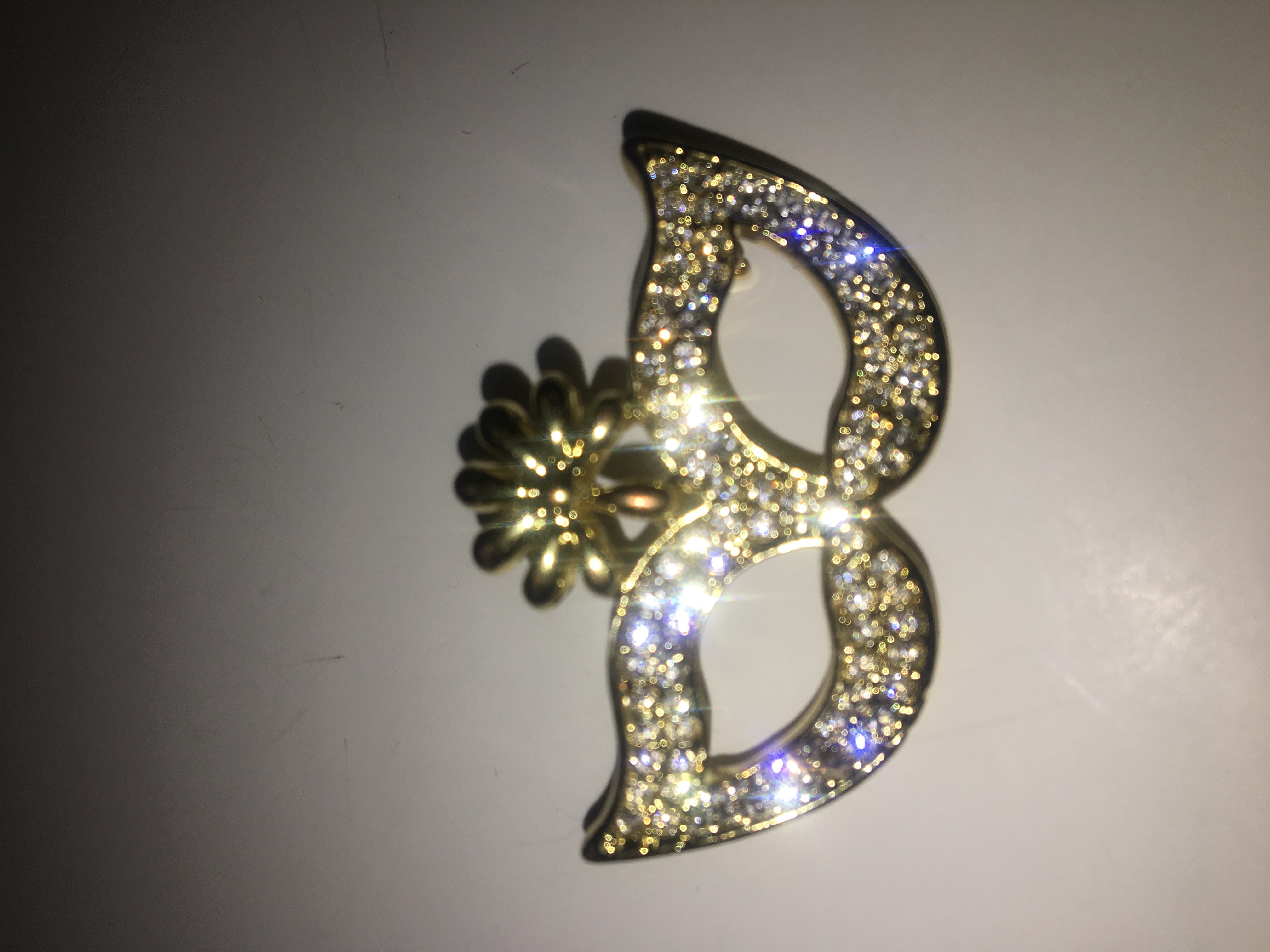 Fashion Jewelry brož zlatá maska s kamínky 175952