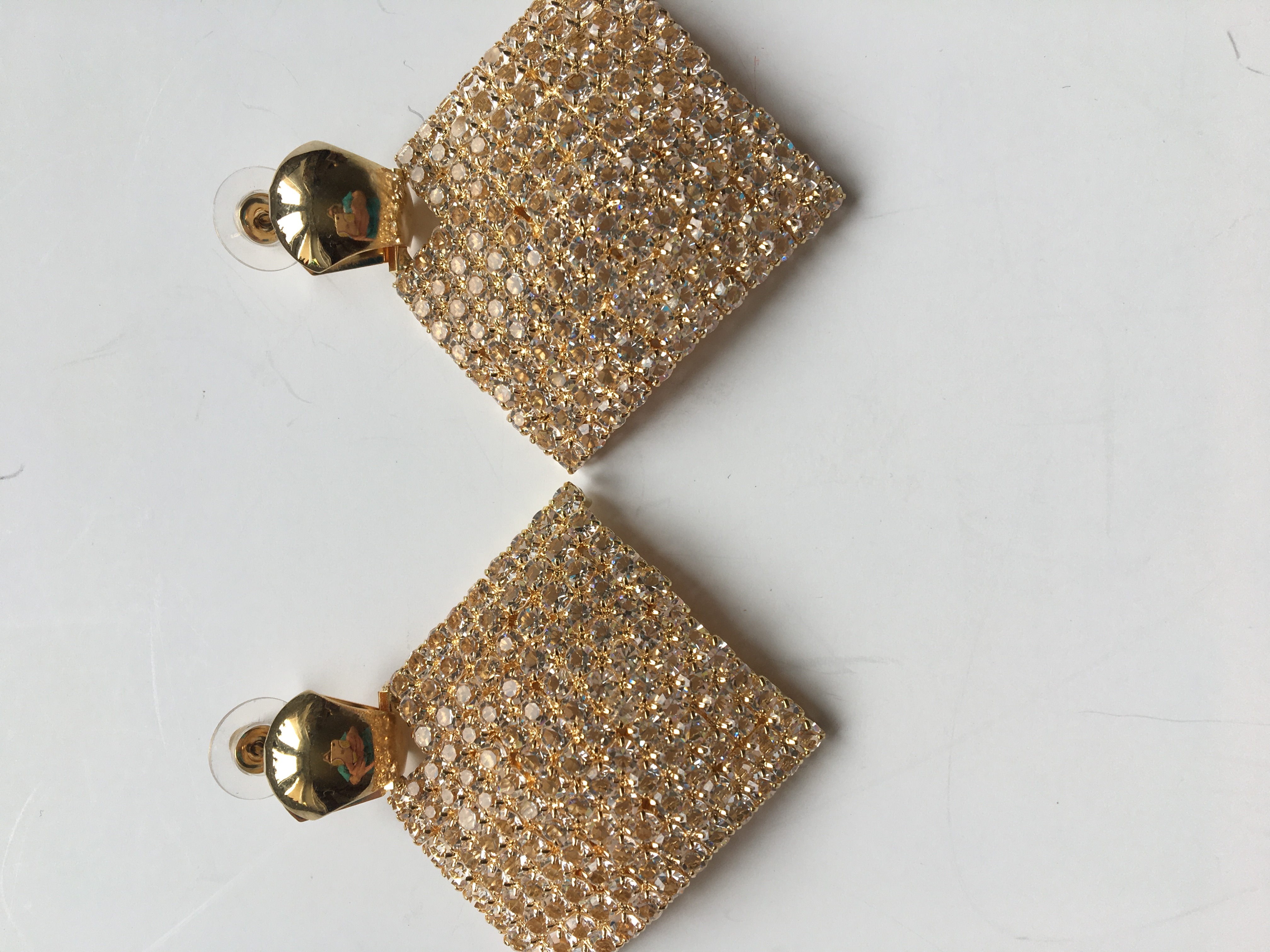 Fashion Jewelry náušnice štrasové zlaté 4-JP480