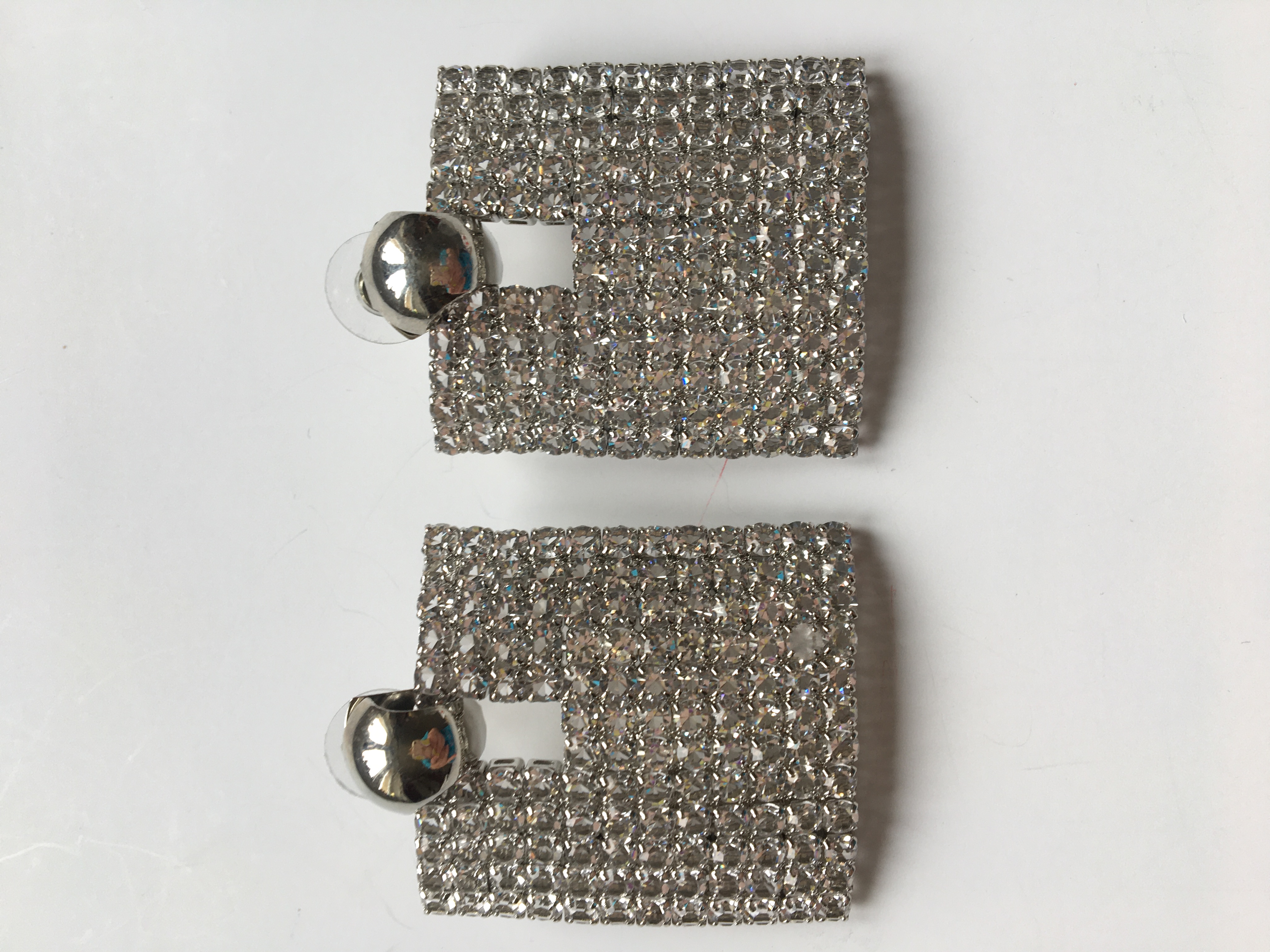 Fashion Jewelry náušnice štrasové stříbrné 4-JP480