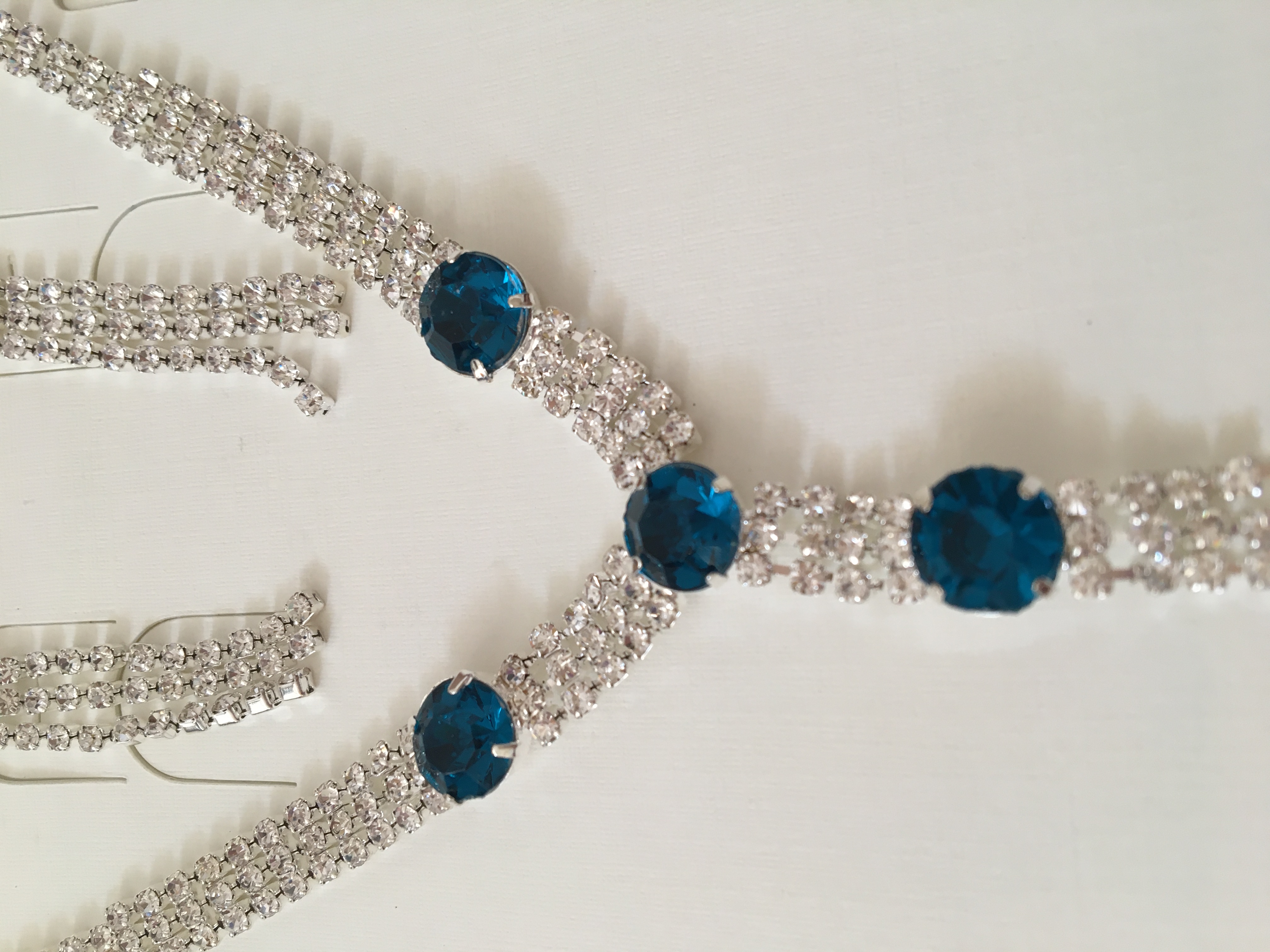 Fashion Jewelry souprava štrasová tyrkysová 8-bn430