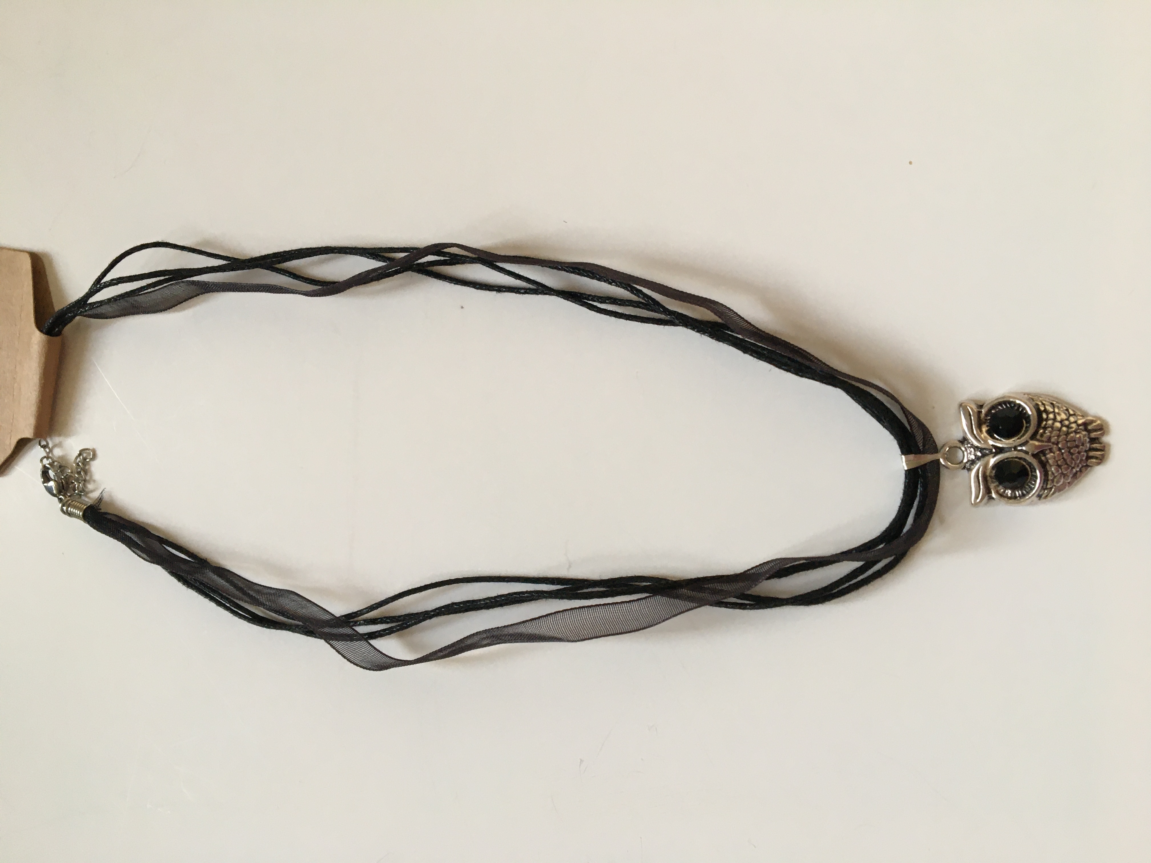 Fashion Jewelry náhrdelník Sova s černými kameny 1-lo191 