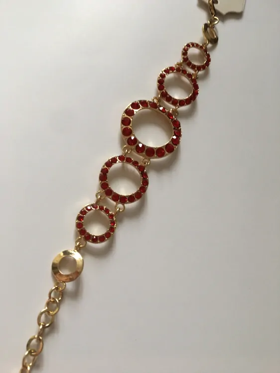 Fashion Jewelry náramek s červenými kamínky 2-bn065