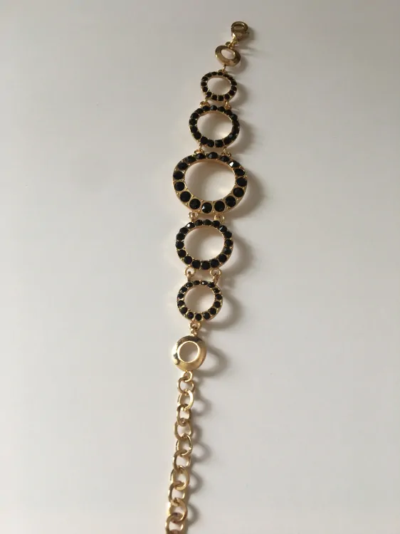 Fashion Jewelry náramek s černými kamínky 2-bn065