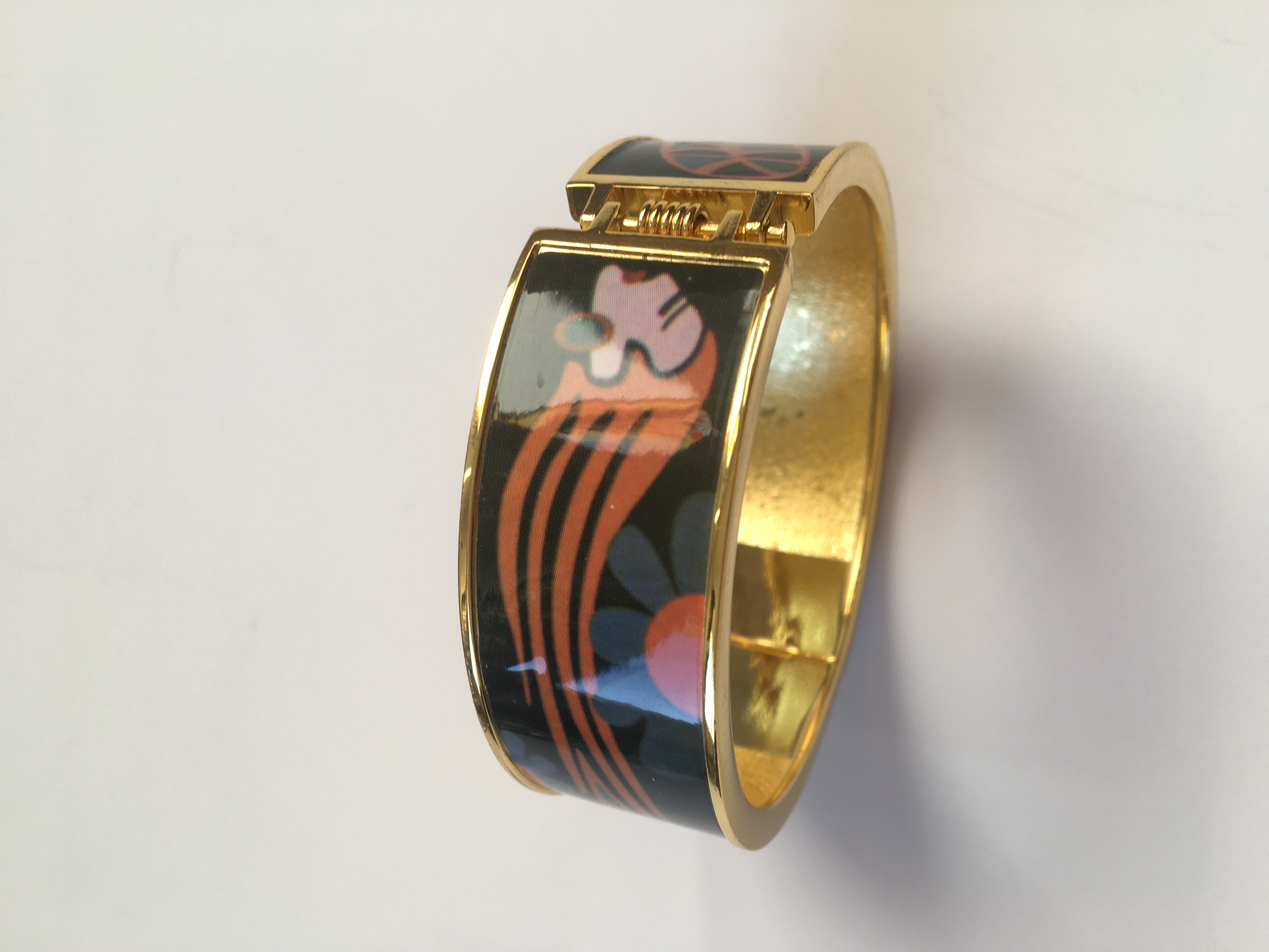 Fashion Jewelry náramek šedo-oranžový kov 2-b145