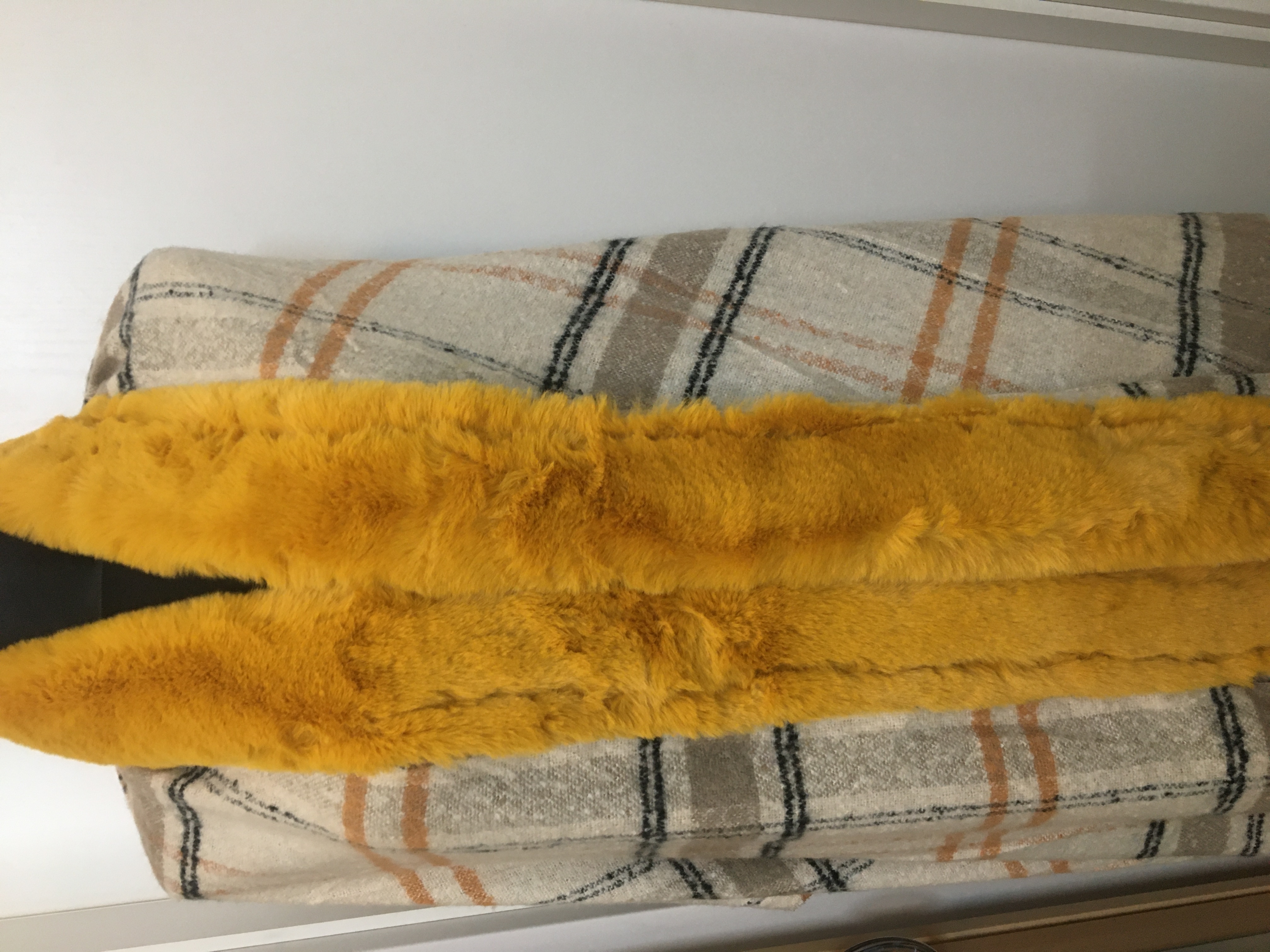 Šála zimní velká oboustranná s kožešinou 200 cm 