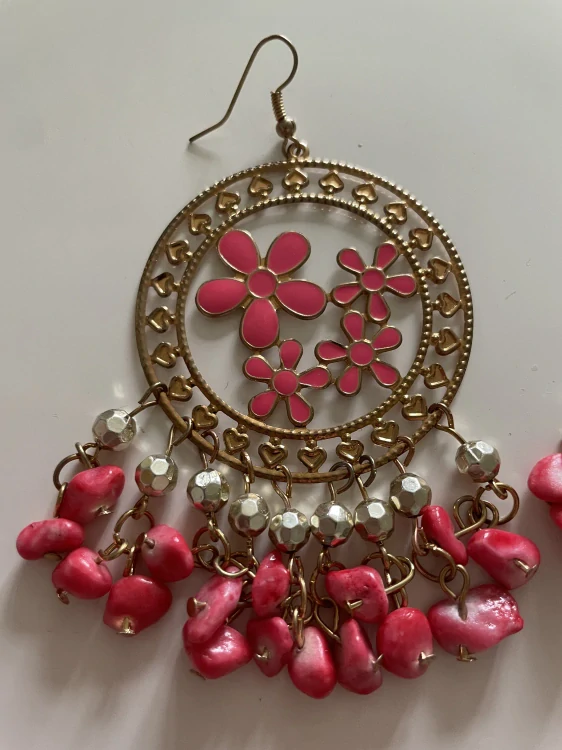 Fashion Jewelry náušnice červené s přívěsky 4-b294