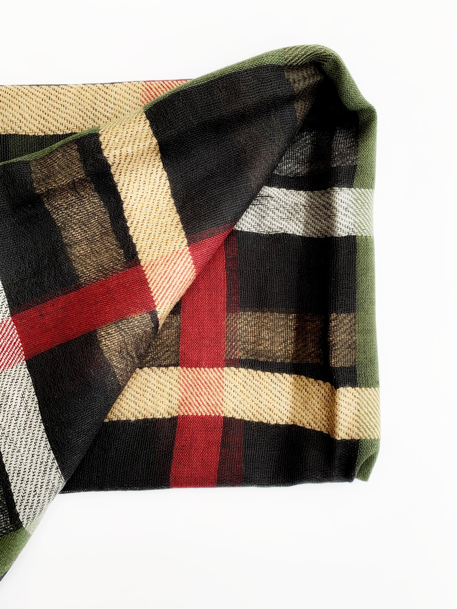 Šála kostkovaná černá s béžovým