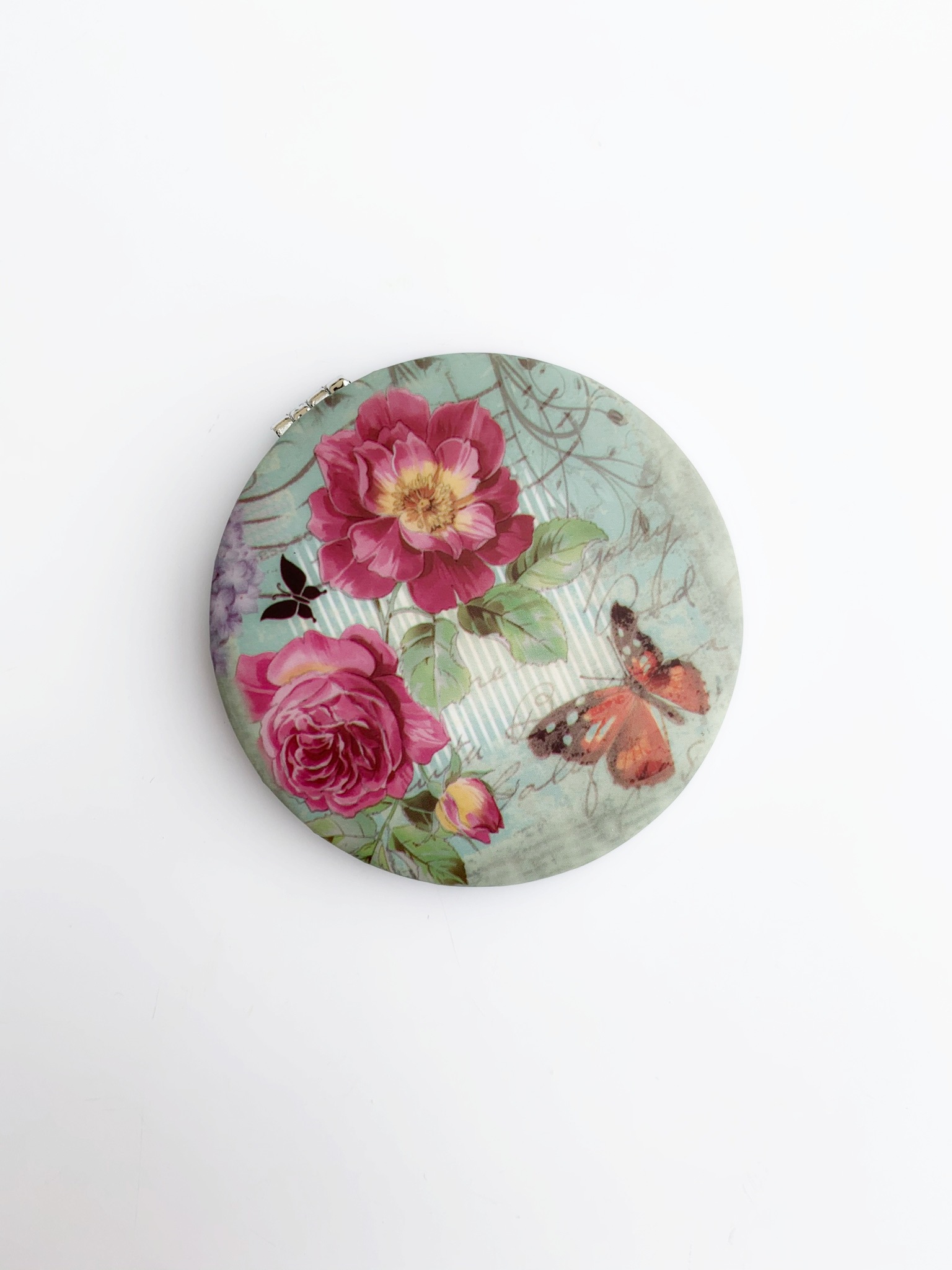 Zrcátko kapesní kosmetické motýlek a růže