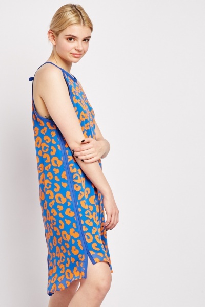 Šaty Alchemy modré s oranžovým vel. M