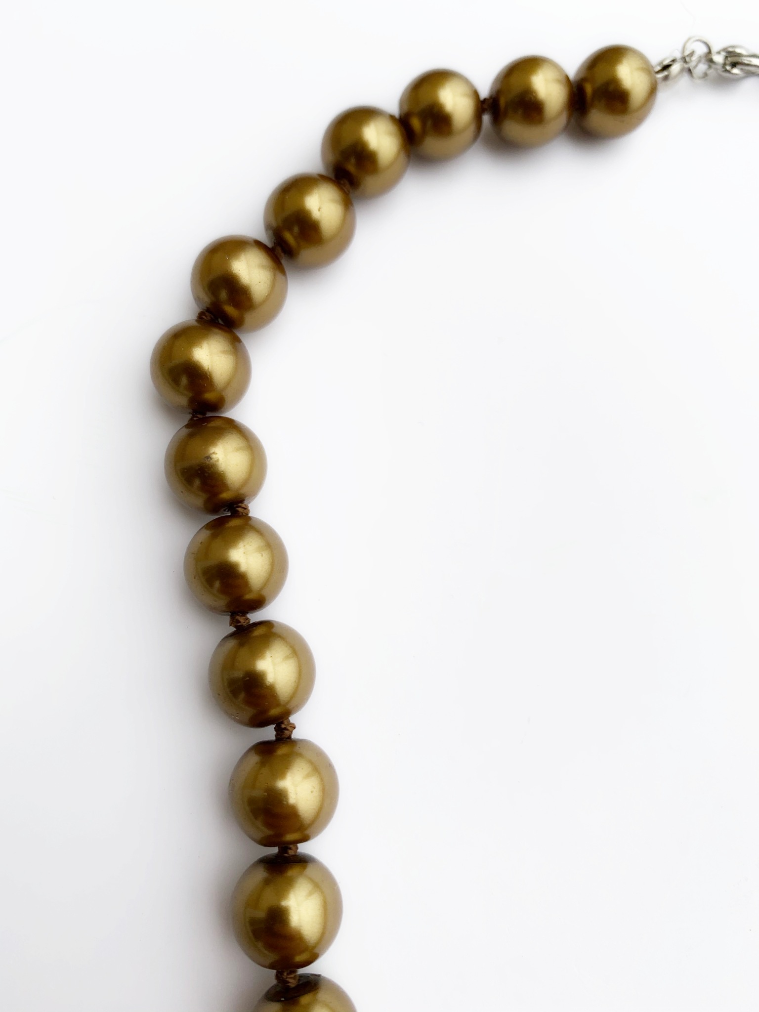 Fashion Jewelry náhrdelník perlový hnědozlatý F1702