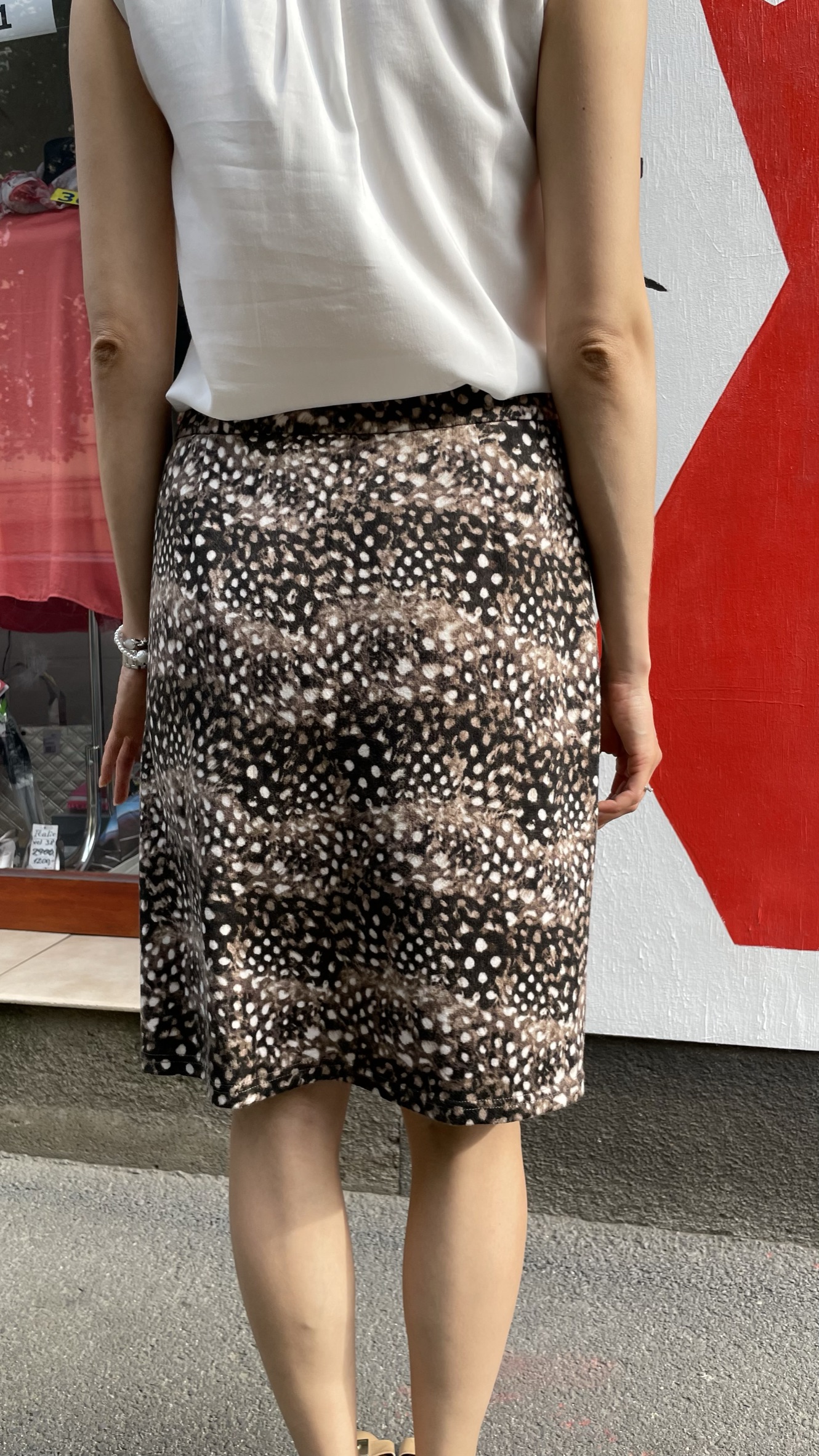 Sukně Agasta hnědo-bílá vel. S