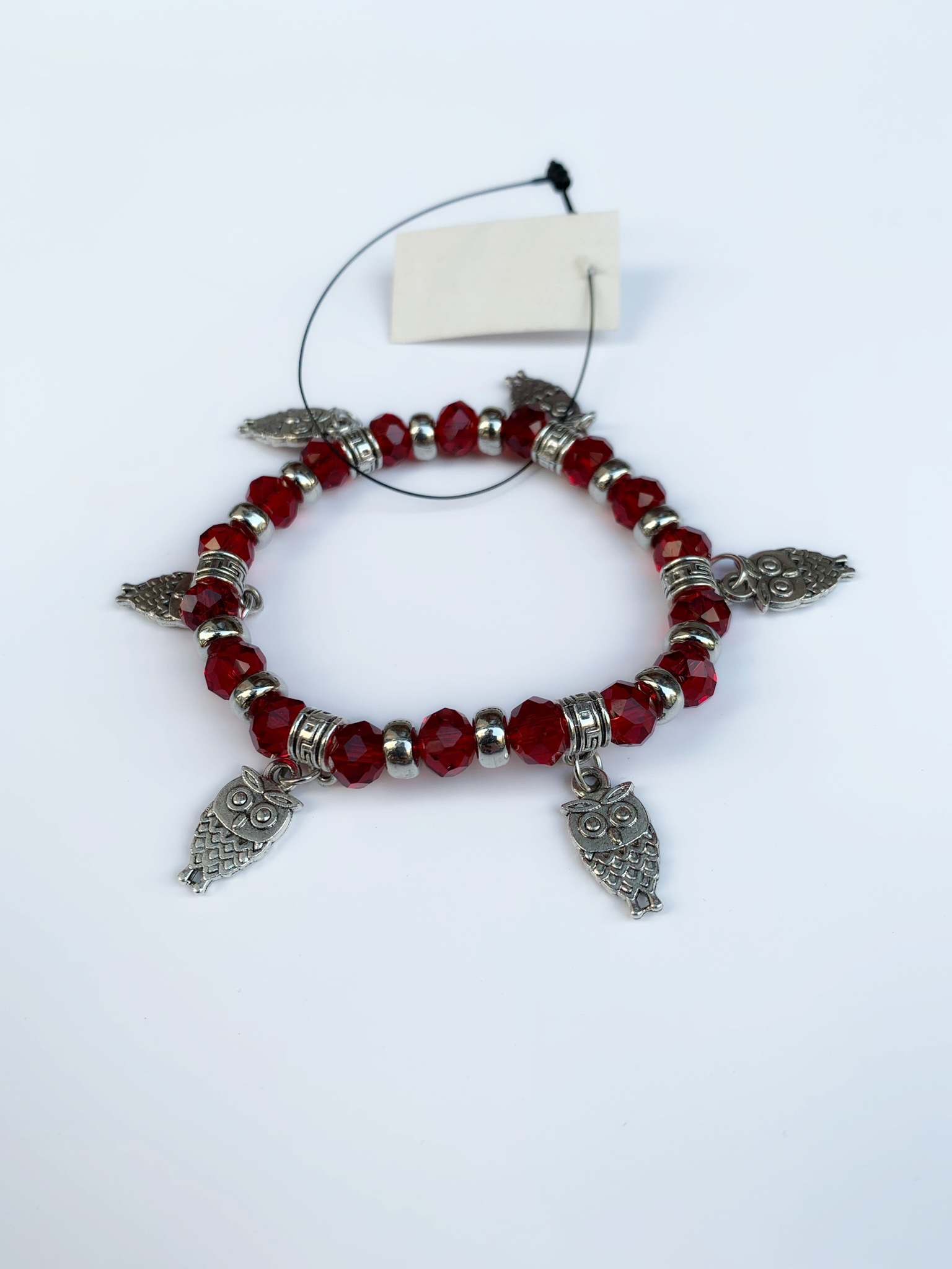 Fashion Jewelry náramek Sovičky červený 2-m208